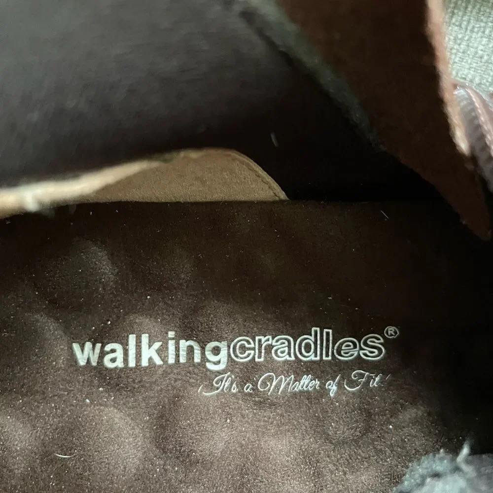 WALKING Cradles  Ender Bootie: Brown Tumbled Leather, size 8.5 WW
